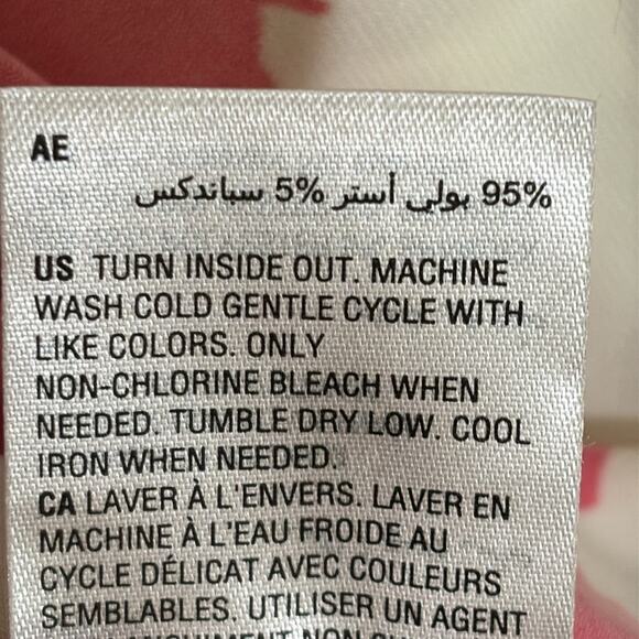 Alfani blouse faux wrap 3/4 sleeve flower print white pink Sz 2X excellent used - Picture 7 of 7